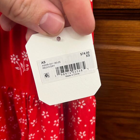 Altar'd State Women's XS Skirt Fleur Floral Maxi Red and Ivory NWT's $74 - Picture 11 of 16